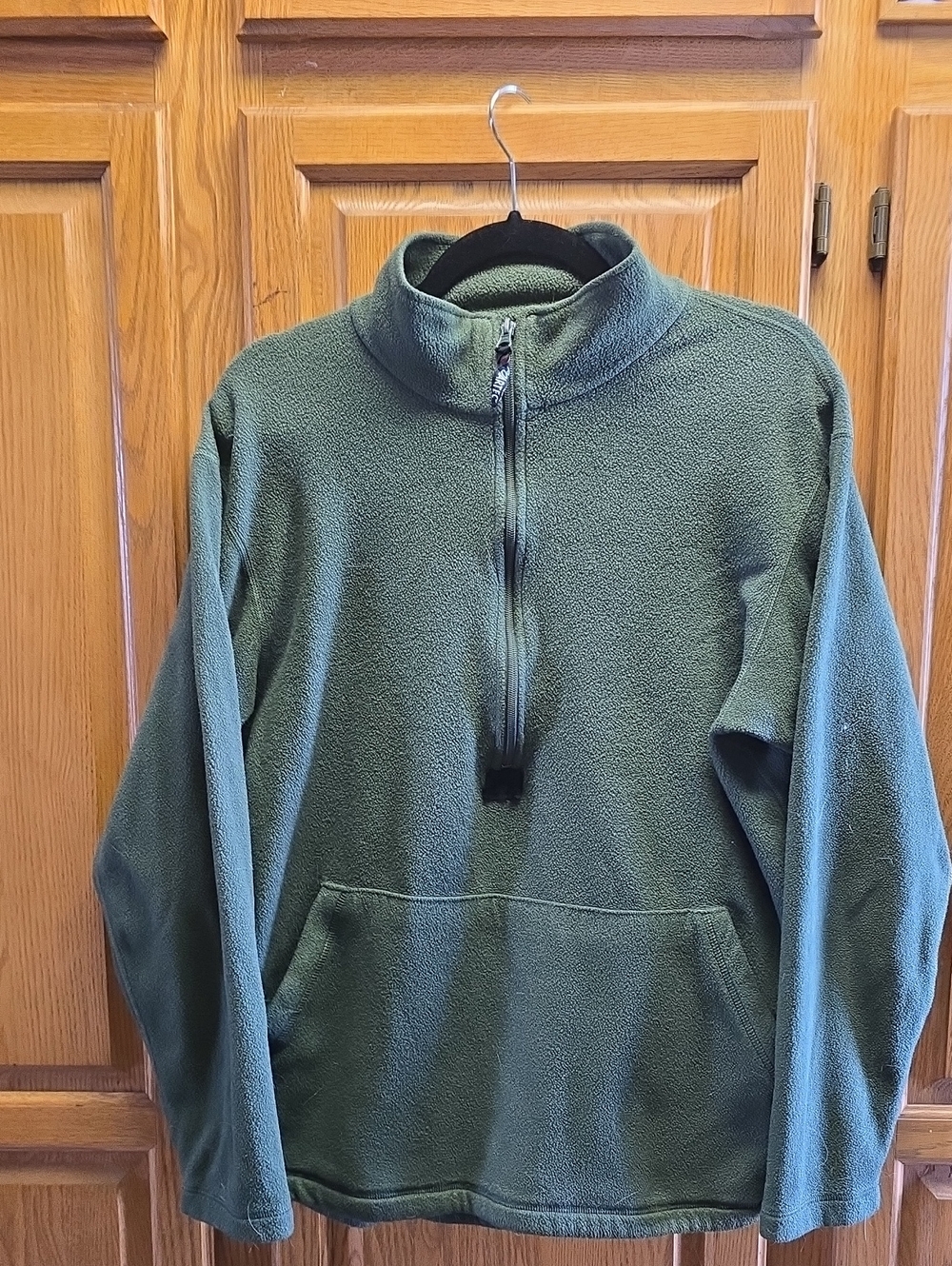 Men's Marines, Olive Green Half-Zip Fleece Pullover, Size Medium